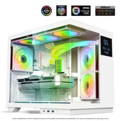   Spirit of Gamer Számítógépház - VIPER CRX White (fekete, ablakos, 6x12cm ventilátor, alsó táp,  ATX, 1x USB-C, 2x USB-A)