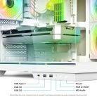 Spirit of Gamer Számítógépház - VIPER CRX White (fekete, ablakos, 6x12cm ventilátor, alsó táp,  ATX, 1x USB-C, 2x USB-A)