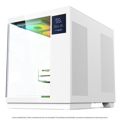 Spirit of Gamer Számítógépház - VIPER CRX White (fekete, ablakos, 6x12cm ventilátor, alsó táp,  ATX, 1x USB-C, 2x USB-A)