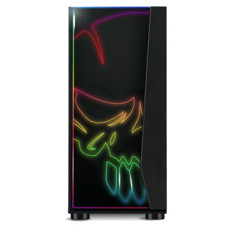 Spirit of Gamer Számítógépház - GHOST ONE RGB (fekete, ablakos, 2x12cm ventilátor, ATX, mATX, 2xUSB3.0, 1xUSB2.0)