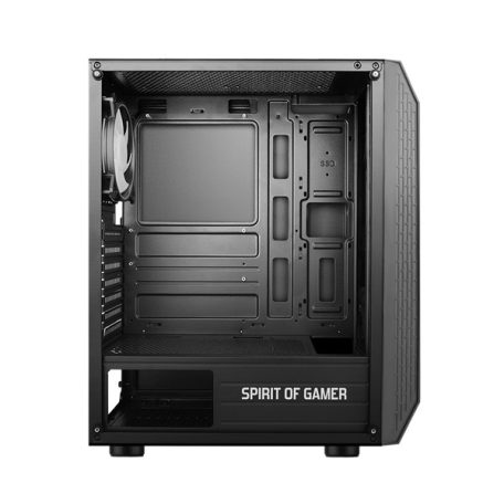 Spirit of Gamer Számítógépház - Rogue VI RGB (fekete, ablakos, 4x12cm ventilátor, alsó táp,  ATX, 1xUSB3.0, 2xUSB2.0)