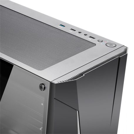 Spirit of Gamer Számítógépház - Rogue V RGB (fekete, ablakos, 2x12cm ventilátor, alsó táp,  ATX, 1xUSB3.0, 2xUSB2.0)