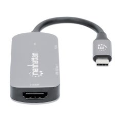   Manhattan Kábel átalakító - USB-C to HDMI  3-in-1 (HDMI, USB-A, USB-C PD (100 W))