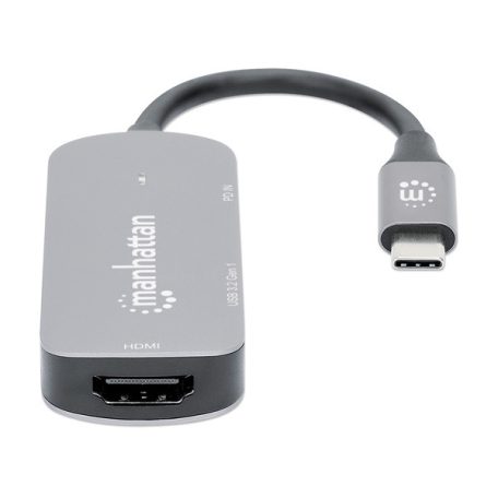 Manhattan Kábel átalakító - USB-C to HDMI  3-in-1 (HDMI, USB-A, USB-C PD (100 W))