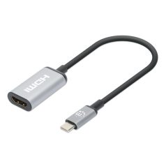   Manhattan Kábel átalakító - 4K@60Hz USB-C to HDMI Adapter, Active, Aluminum, Ezüst