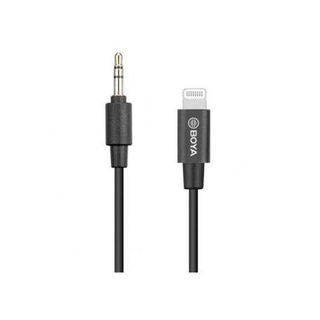 BOYA Kábel - BY-K1 (3,5 mm-es TRS apa - Lightning apa adapterkábel, 20cm)