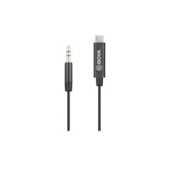   BOYA Kábel - BY-K2 (3,5 mm-es TRS apa - USB-C apa adapterkábel, 20cm)