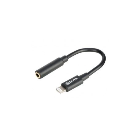 BOYA Kábel - BY-K3 (3,5 mm-es TRS anya - Lightning apa adapterkábel, 6cm)