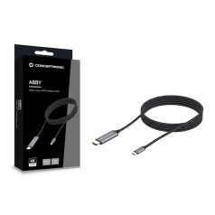   Conceptronic Kábel - ABBY10G (USB-C to HDMI, 4K/60Hz, harisnyázott, fekete, 2m)