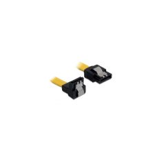   Delock Kábel - 82482 (SATA II, lefele/egyenes csatl.(fémlappal), Max.: 3Gb/s, sárga, 0,7m)
