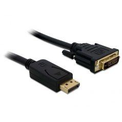   Delock Átalakító Kábel - 82591 (Displayport - DVI (24+1), apa-apa, FullHD, 2m)