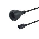 Equip Tápkábel - 112106 (PC tápkábel hosszabbító, C14 to CEE 7/3, fekete, 25cm)
