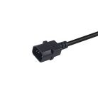 Equip Tápkábel - 112106 (PC tápkábel hosszabbító, C14 to CEE 7/3, fekete, 25cm)