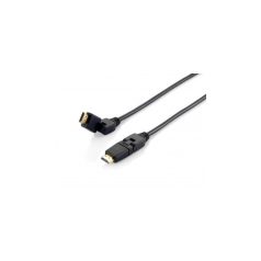   Equip Kábel - 119362 (HDMI2.0 kábel apa/apa, 4K/60Hz, aranyozott, forgatható csatlakozók, fekete, 2m)