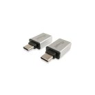 Equip Átalakító - 133473 (USB-C -> USB-A átalakító, apa/anya, ezüst) 2db/csomag