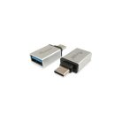 Equip Átalakító - 133473 (USB-C -> USB-A átalakító, apa/anya, ezüst) 2db/csomag