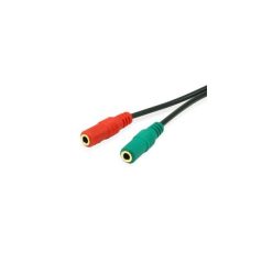   Equip kábel - 147943 (Audio elosztó, 3,5mm Jack, 2x anya/1x apa, fekete, 13cm)