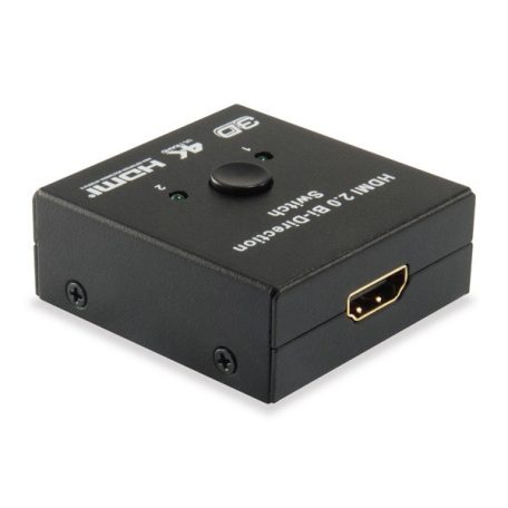 Equip HDMI Switch - 332723 (1x Bemenet, 2x Kimenet, két irányú jelátvitel, fekete)