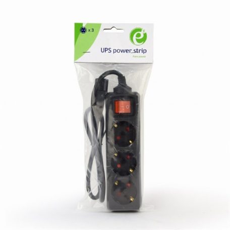 Gembird Tápkábel elosztó - EG-PSU3-01 (Szünetmentes tápkábel elosztó, IEC-320-C14, fekete, 60cm)