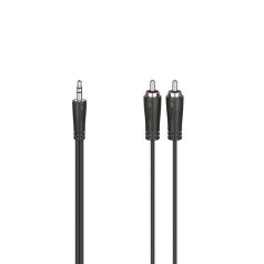   Hama Kábel - 205110 (audio összekötő, 3,5mm jack to 2xRCA, 1,5m, fekete)