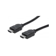   Manhattan Kábel - HDMI to HDMI (Ethernet HEC, ARC, 3D, 4K,  Shielded,  3m, Fekete)