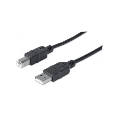 Manhattan Kábel - USB nyomtató kábel (USB2.0, USB-A - USB-B, 180cm, Fekete)