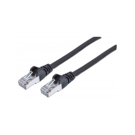 Manhattan Kábel - S/FTP Patch (RJ45 to RJ45, Cat7 kábel Cat6A moduláris csatlakozóval, 5m, fekete, réz)