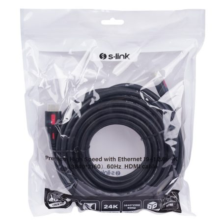 S-Link Kábel - SL-HDM4K10 (HDMI2.0 kábel, 4K/60Hz, apa/apa, 10m)