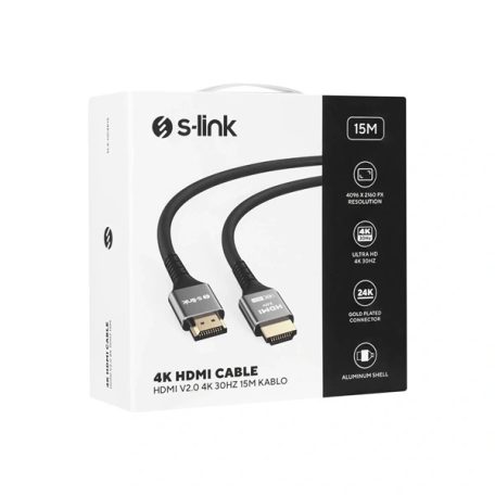 S-Link Kábel - SW-SGG039 (HDMI2.0 kábel, 4K/30Hz, apa/apa, 15m)