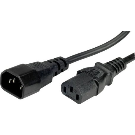 Value Tápkábel - 19.99.1510 (Monitor / Szünetmentes tápkábel, C13-C14, fekete, 1m)