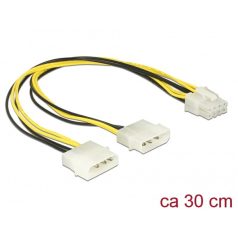   Delock Kábel - 85453 (1 x 8 pines EPS  -> 2 x 4 pines molex, 30cm)