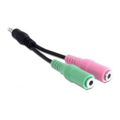   Delock Átalakító Kábel - 65344 (3.5 mm Jack > 2 x 3.5 mm Jack, apa/anya)