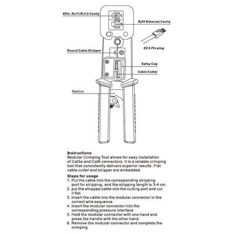 Equip Krimpelő fogó - 129410 (Univerzális, multi-moduláris)