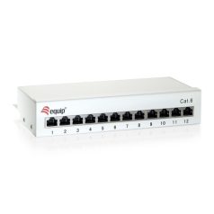   Equip Asztali patch panel - 227362 (12 port, Cat6, árnyékolt, szürke)