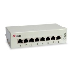   Equip Asztali patch panel - 227369 (8 port, Cat6, árnyékolt, szürke)