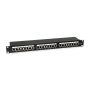   Equip Patch panel - 326425 (24 port, Cat6, 1U, árnyékolt, fekete)