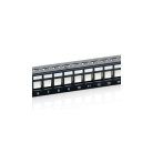 Equip Keystone Patch Panel - 769124 (24 port, 1U, árnyékolt, fekete)