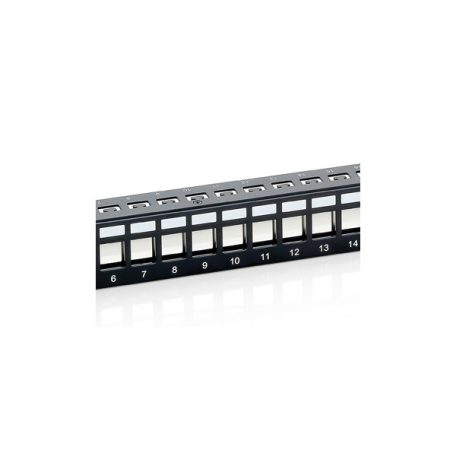Equip Keystone Patch Panel - 769124 (24 port, 1U, árnyékolt, fekete)