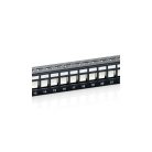 Equip Keystone Patch Panel - 769124 (24 port, 1U, árnyékolt, fekete)
