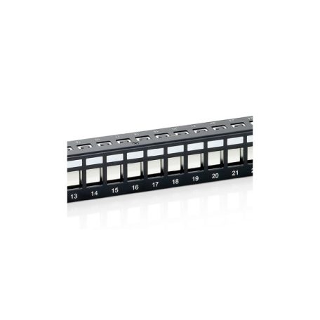 Equip Keystone Patch Panel - 769124 (24 port, 1U, árnyékolt, fekete)