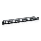 Equip Keystone Patch Panel - 769224 (24 port, 1U, árnyékolatlan, fekete)