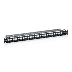   Equip Keystone Patch Panel - 769224 (24 port, 1U, árnyékolatlan, fekete)