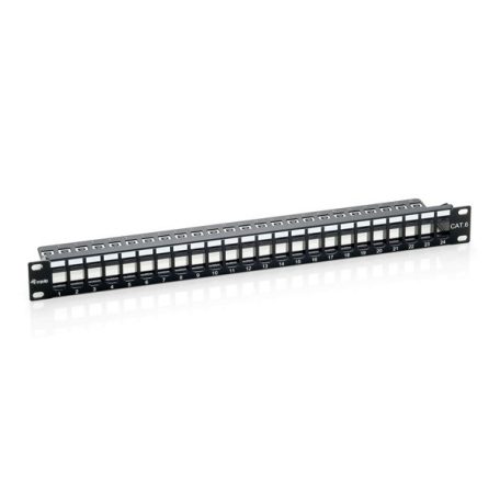Equip Keystone Patch Panel - 769224 (24 port, 1U, árnyékolatlan, fekete)