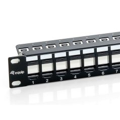   Equip Keystone Patch Panel - 769224 (24 port, 1U, árnyékolatlan, fekete)