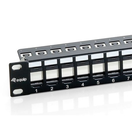 Equip Keystone Patch Panel - 769224 (24 port, 1U, árnyékolatlan, fekete)