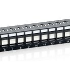 Equip Keystone Patch Panel - 769224 (24 port, 1U, árnyékolatlan, fekete)