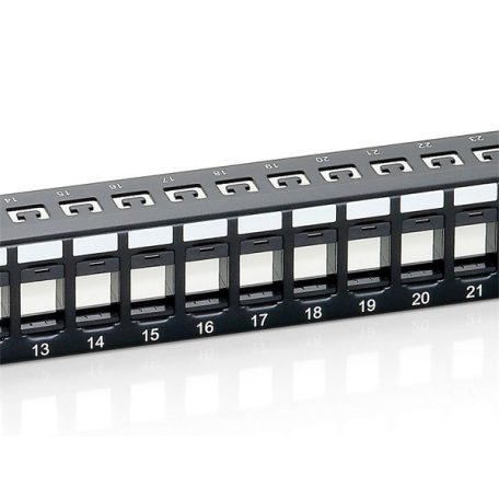 Equip Keystone Patch Panel - 769224 (24 port, 1U, árnyékolatlan, fekete)