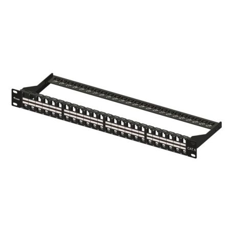Equip Keystone Patch Panel - 769248 (48 port, 1U, árnyékolatlan, fekete)