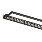 Equip Keystone Patch Panel - 769248 (48 port, 1U, árnyékolatlan, fekete)