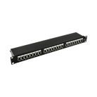 Walisec patch panel - PP-P6S2401 (24 port, Cat6, 1U, árnyékolt, fekete)
